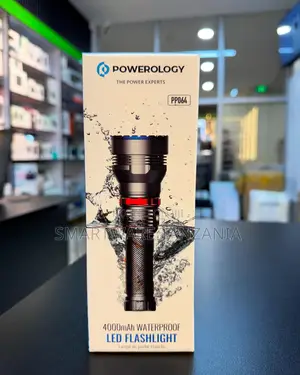 Powerology Pp064 Led Flashlight 4000mah Waterproof Rechargeable Lamp