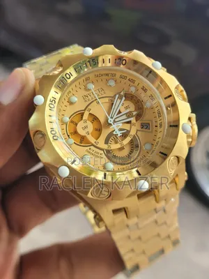 Invicta Reserve Bolt Chronograph Watch Champagne Gold Dial and Case