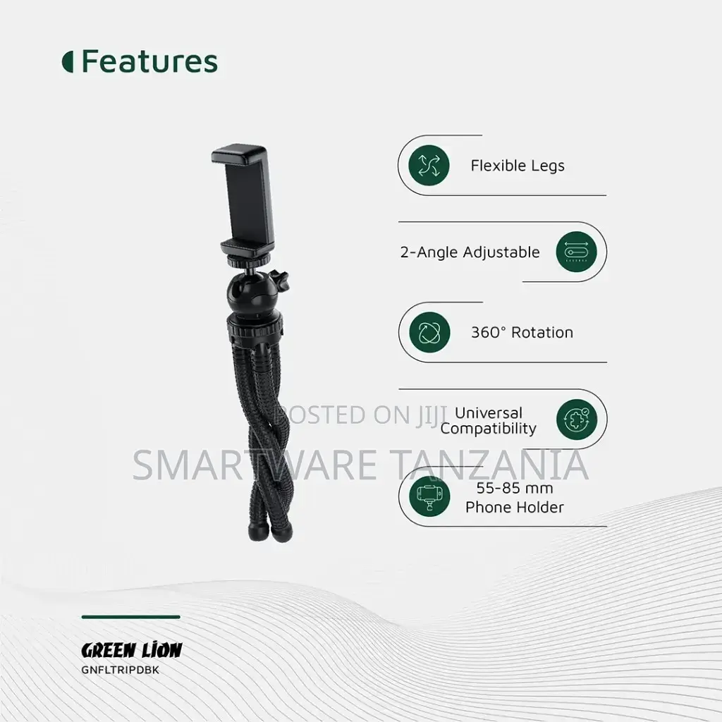 Green Lion Flexible Tripod Grip 360 Rotation 1/4 Inch Thread Screw