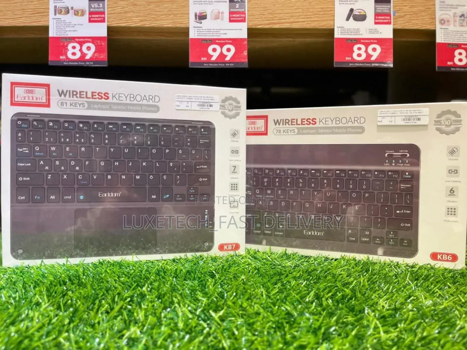 Earldom Slim Wireless Keyboard for Laptops, Tablets, and Mobile Phones
