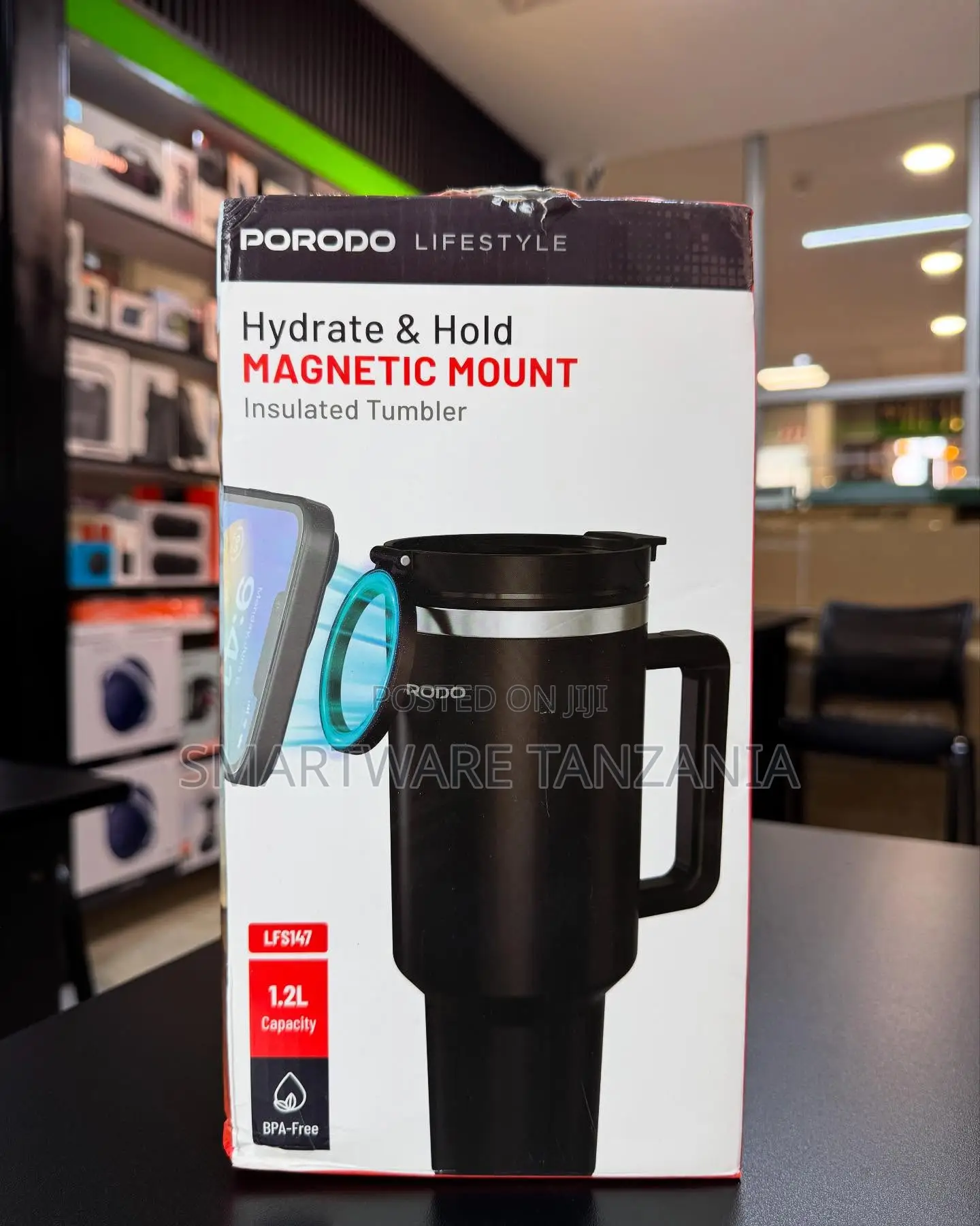 Porodo Lfs147 Hydrate Hold Magnetic Mount Insulated Tumbler 1.2l