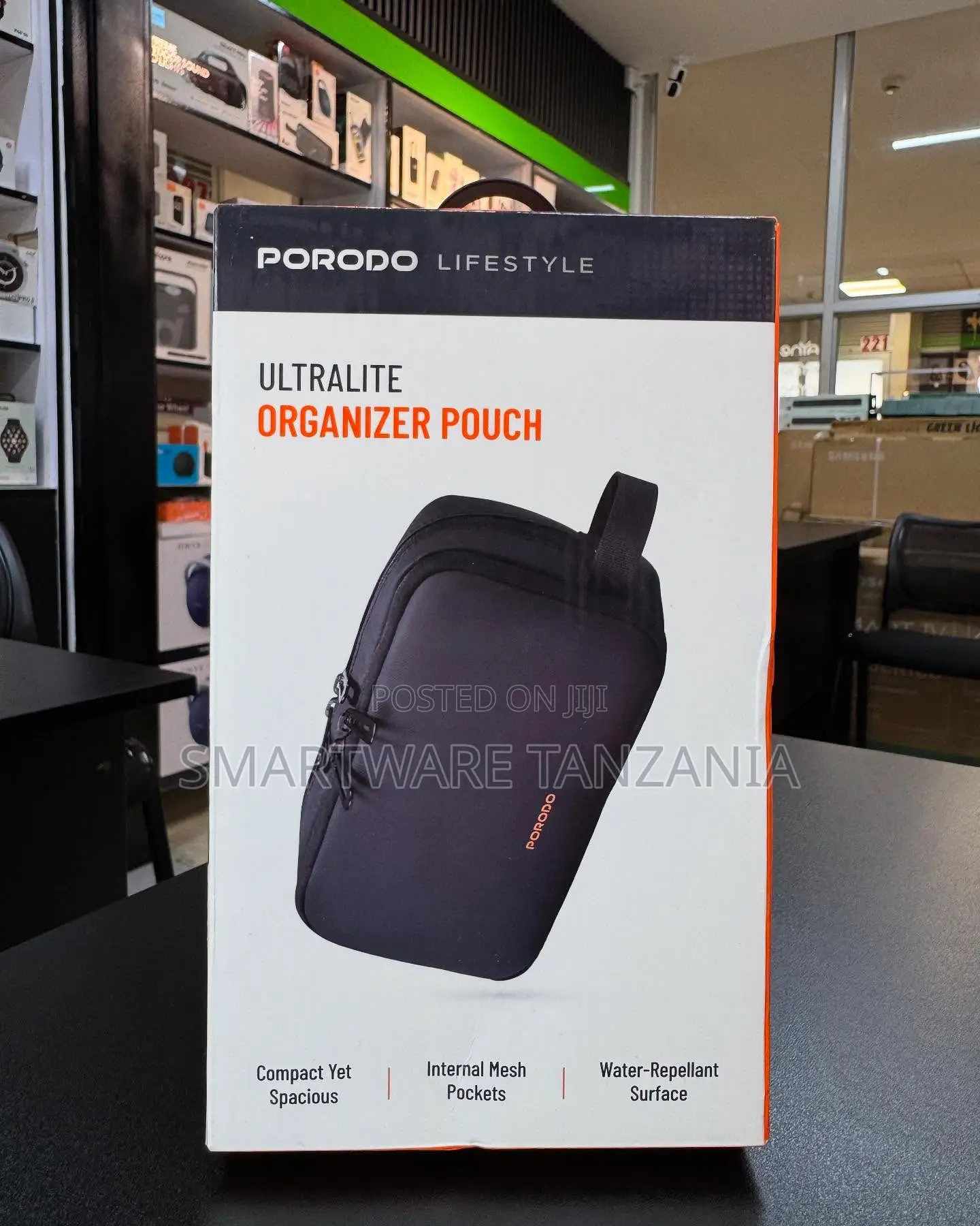 Porodo Lifestyle Ultralite Organizer Pouch Water-Repellant Mesh Pocket