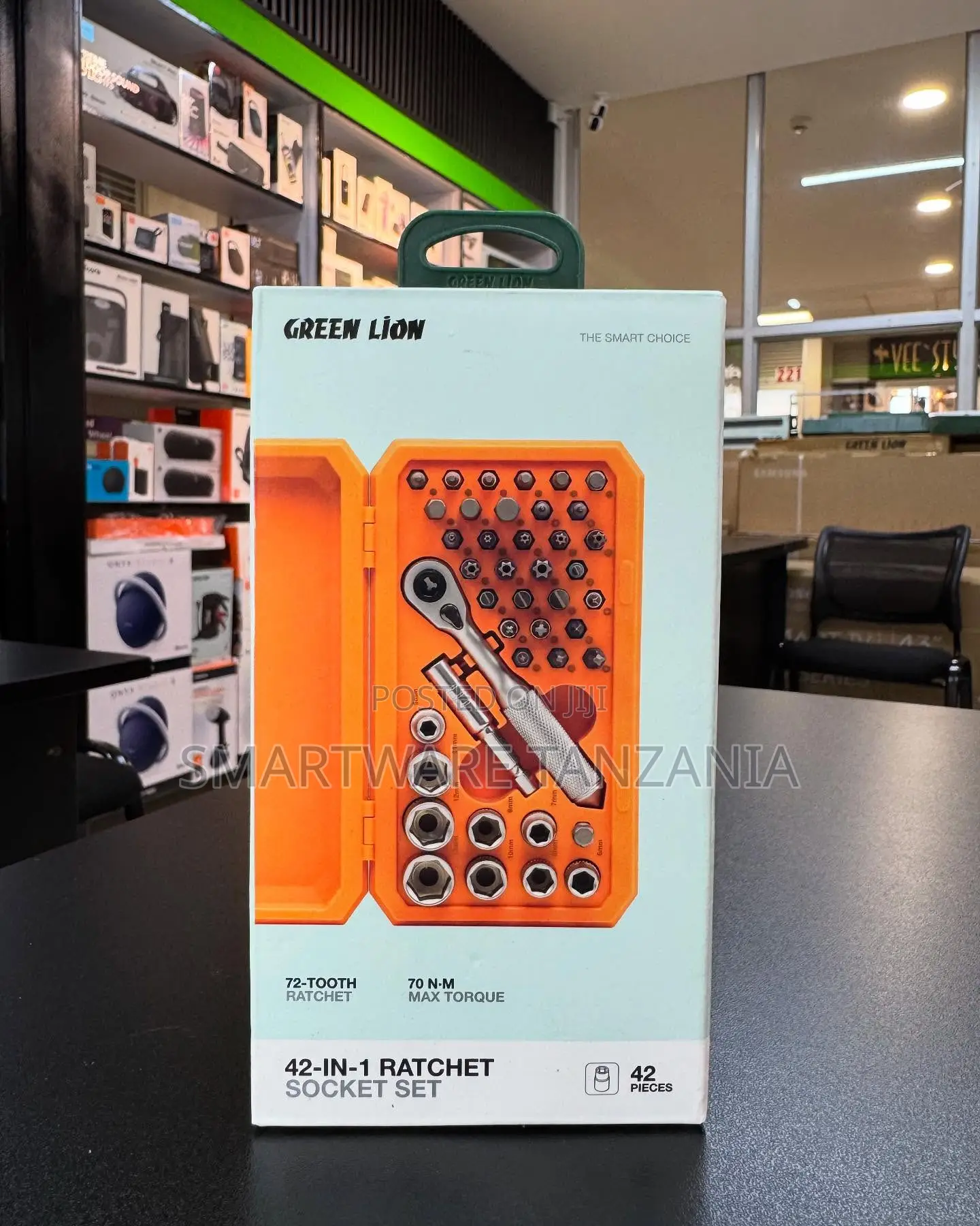 Green Lion 42-in-1 Ratchet Socket Set 72-Tooth 70 N-M Max Torque Tool
