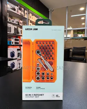 Green Lion 42-in-1 Ratchet Socket Set 72-Tooth 70 N-M Max Torque Tool