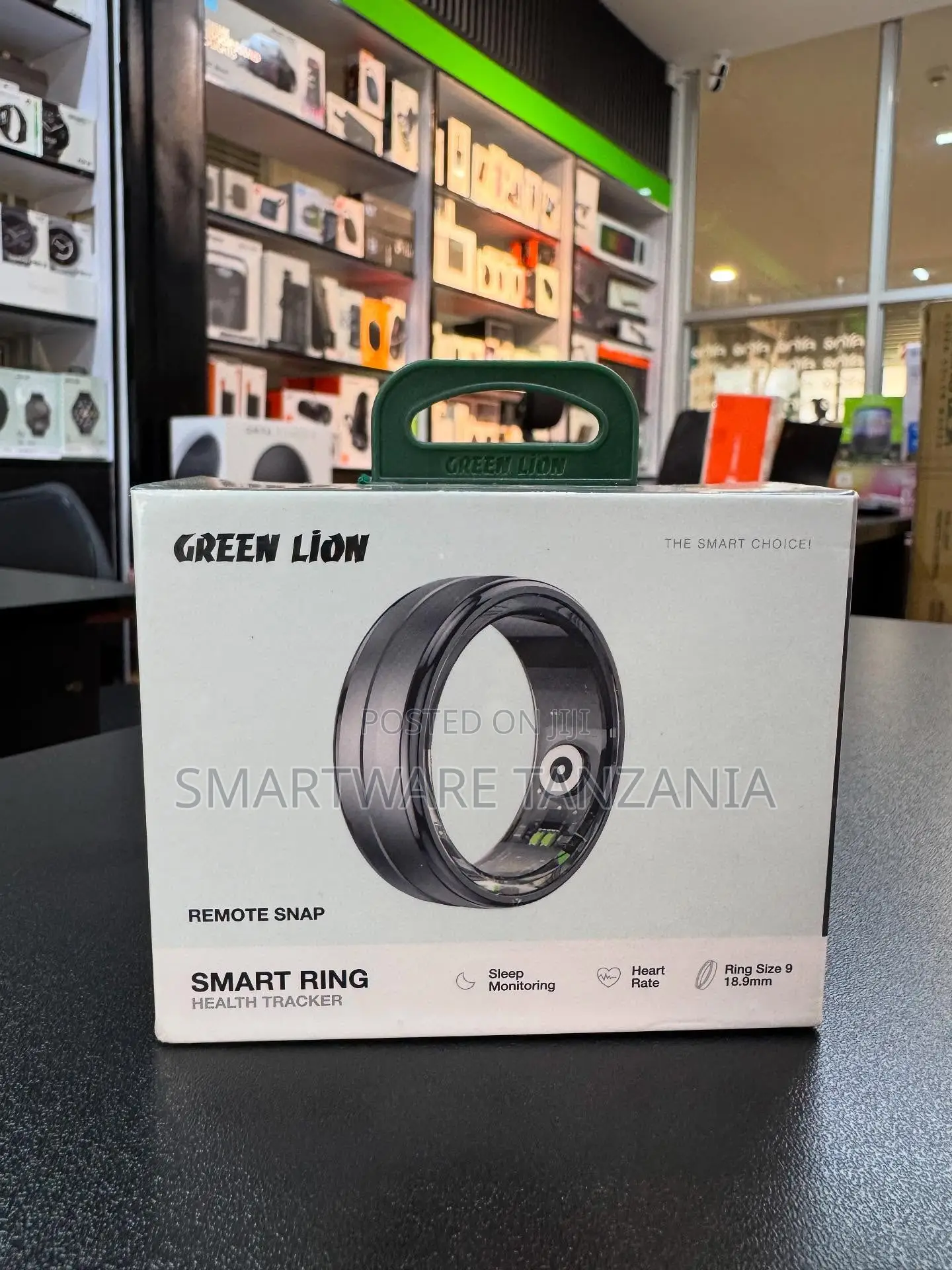 Green Lion Smart Ring Health Tracker Sleep Heart Rate Remote Snap
