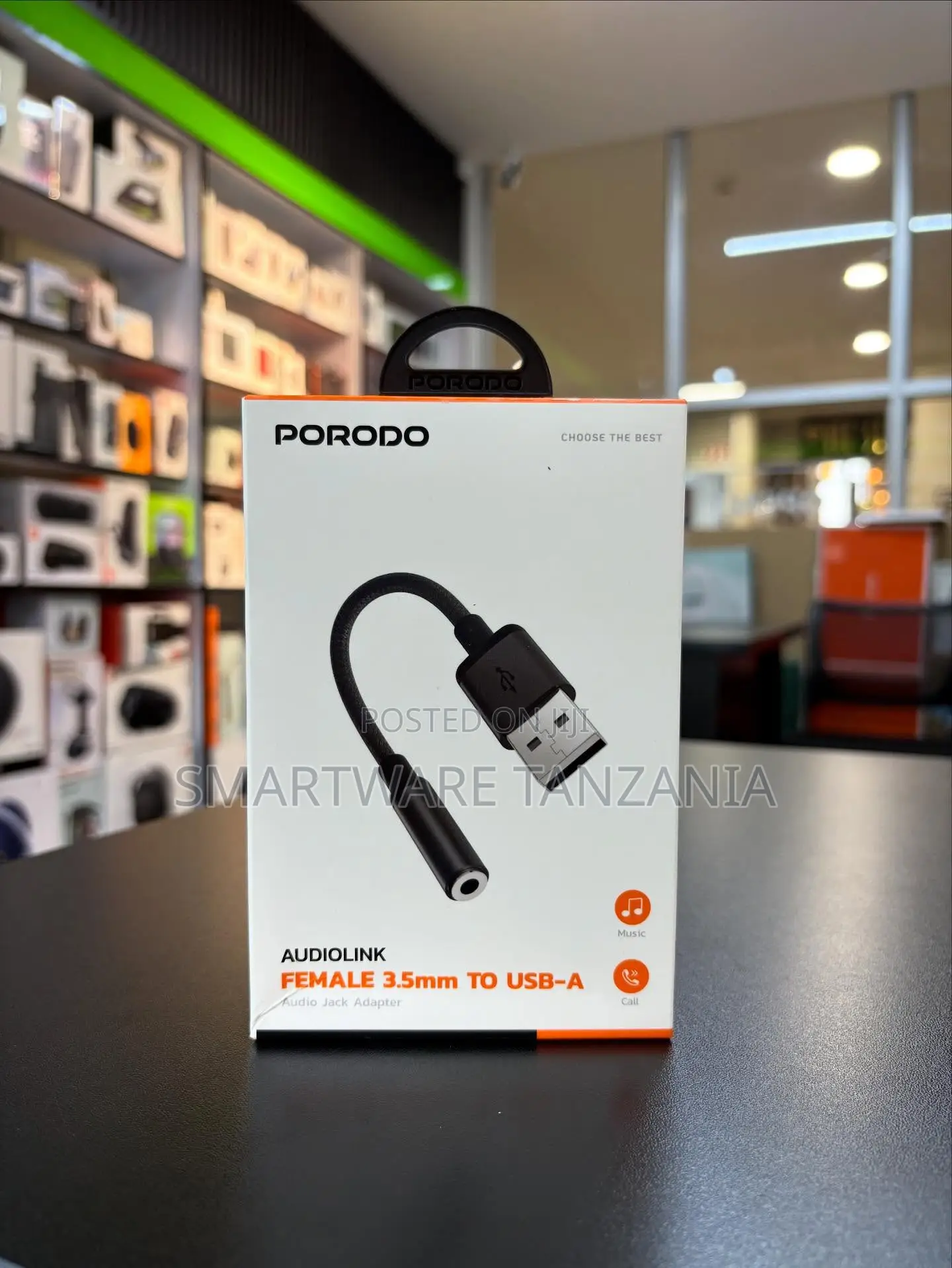 Porodo Audiolink Female 3.5mm to Usb-a Audio Jack Adapter Cable