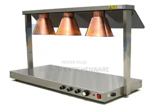 Commercial 3 Tanks Station Heat Lamps Food Warmer