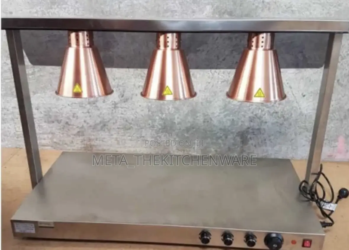 Commercial 3 Tanks Station Heat Lamps Food Warmer