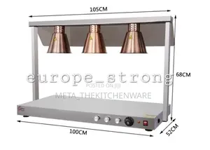 Commercial 3 Tanks Station Heat Lamps Food Warmer