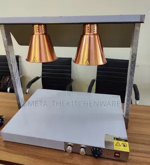 Commercial 2 Tanks Station Heat Lamps Food Warmer