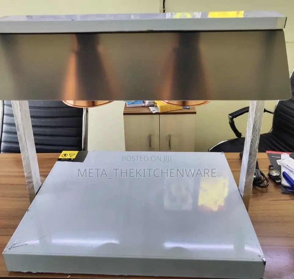 Commercial 2 Tanks Station Heat Lamps Food Warmer