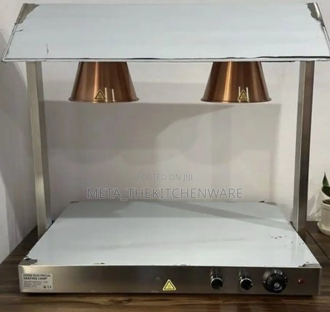 Commercial 2 Tanks Station Heat Lamps Food Warmer