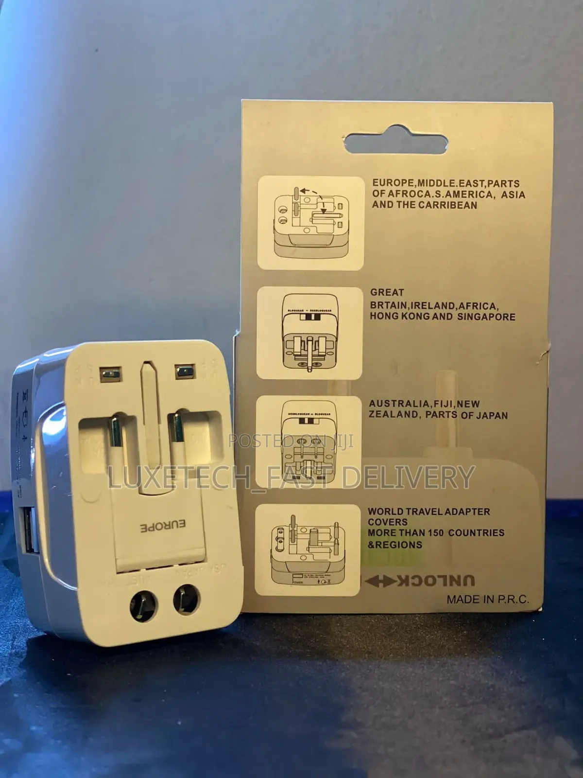 All-in-One Universal Multiplug Travel Adapter With a Usb Port