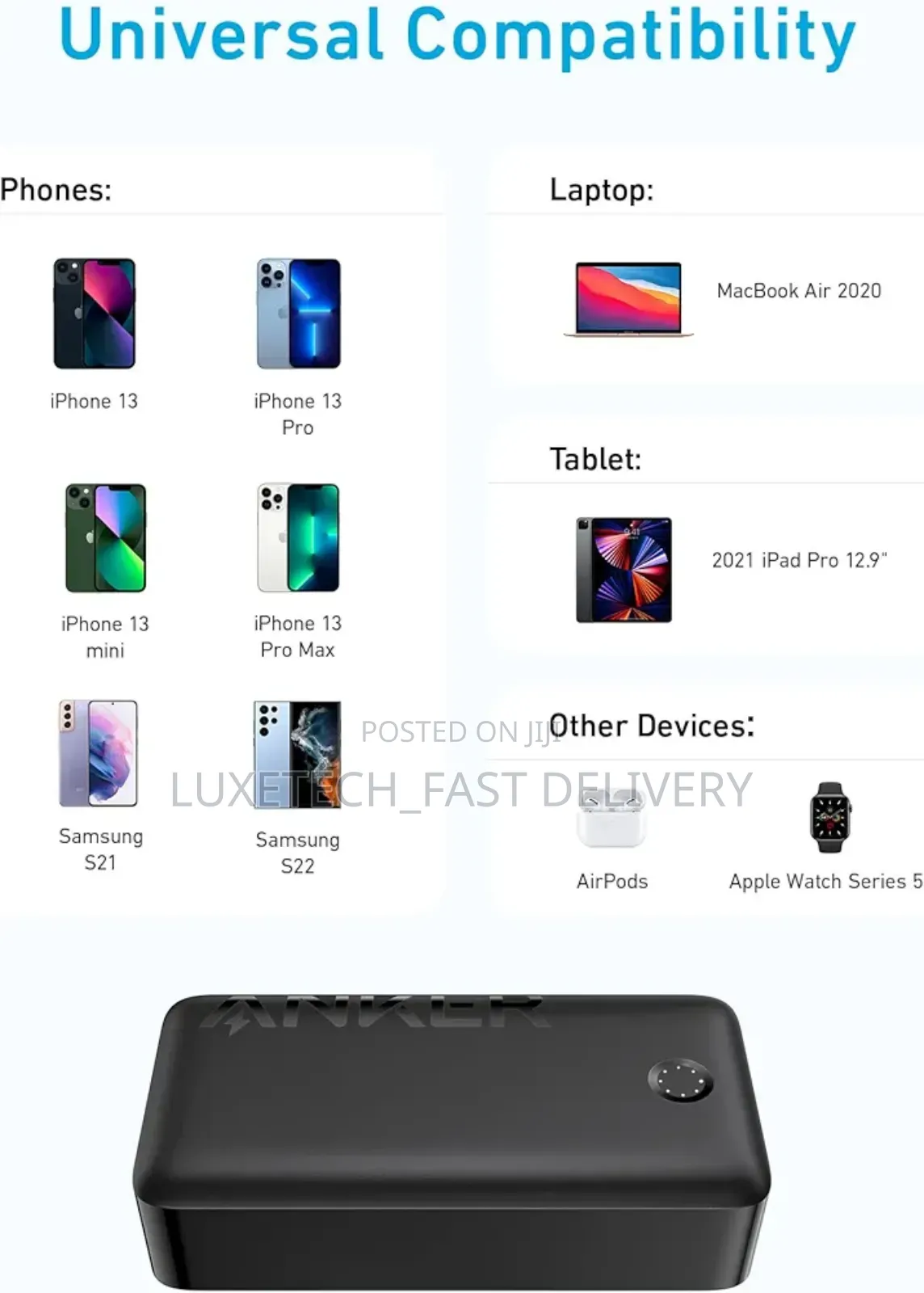 Anker Power Bank (40,000mah, 30w)