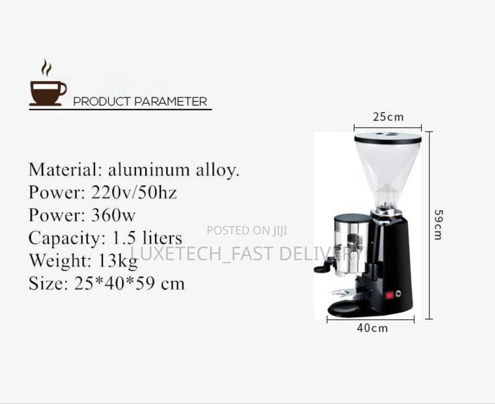 Commercial Coffee Grinder 1.5l
