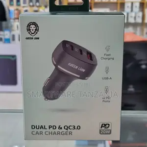 Green Lion Dual Pd Qc3.0 Car Charger 20w Fast Charge Multi-Port Usb