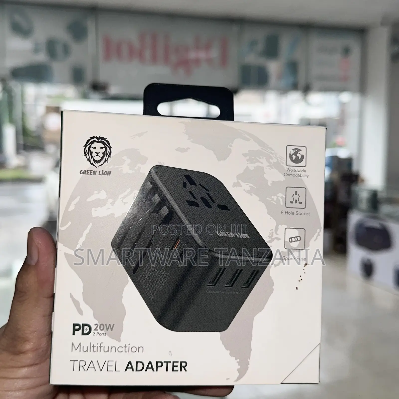 Green Lion Multifunction Travel Adapter 20w Pd Worldwide Compatibility
