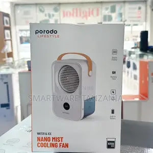 Porodo Nano Mist Cooling Fan Water Ice 650ml 6h Battery 4 Levels