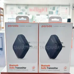 Porodo Bluetooth Audio Transmitter Dual Headphones 8h Wireless Adapter