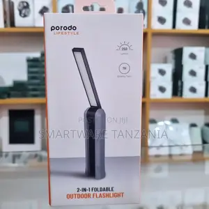 Porodo 2-in-1 Foldable Outdoor Flashlight 250 Lumens 7h Rechargeable