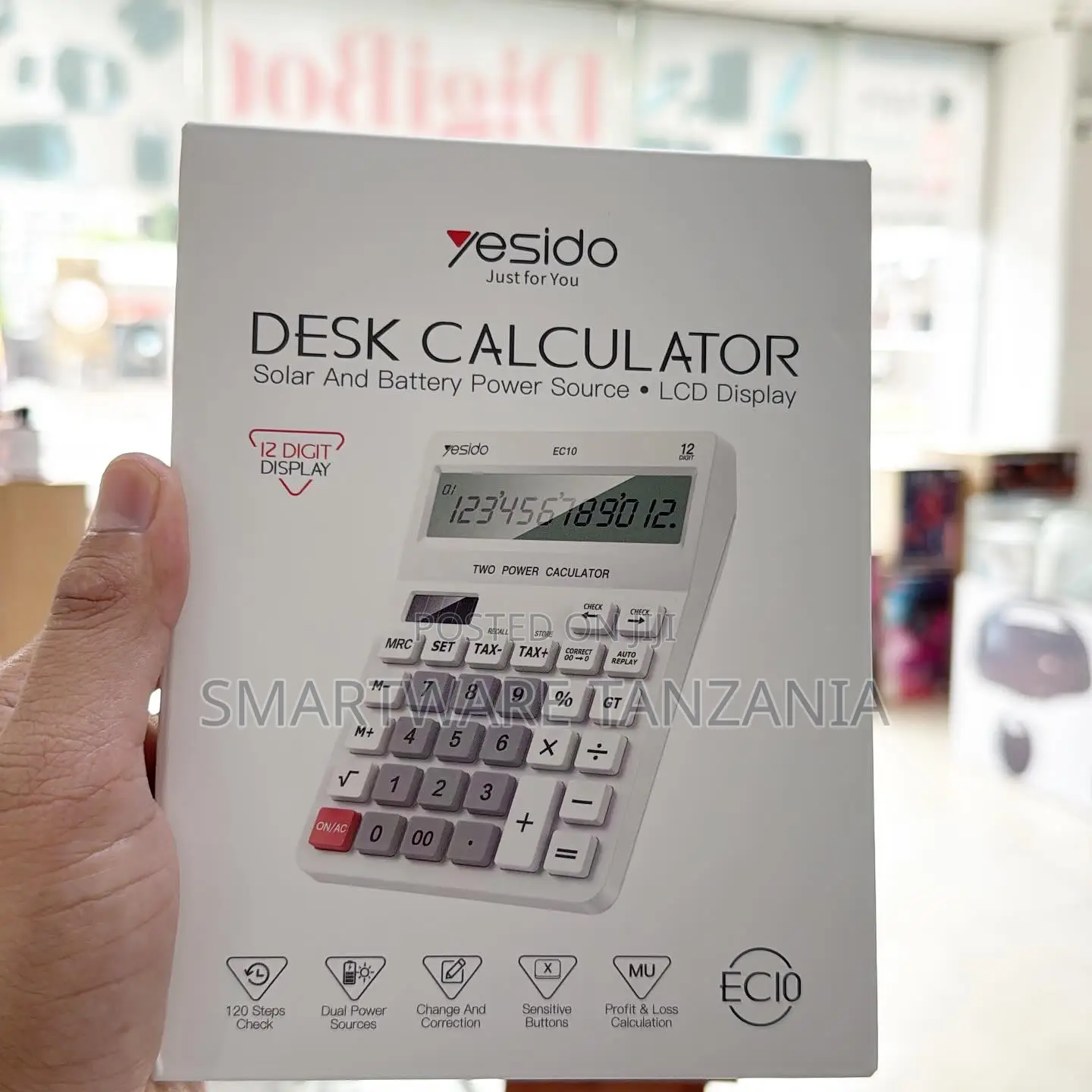 Yesido Ec10 Dual Power Solar and Battery Desk Calculator LCD