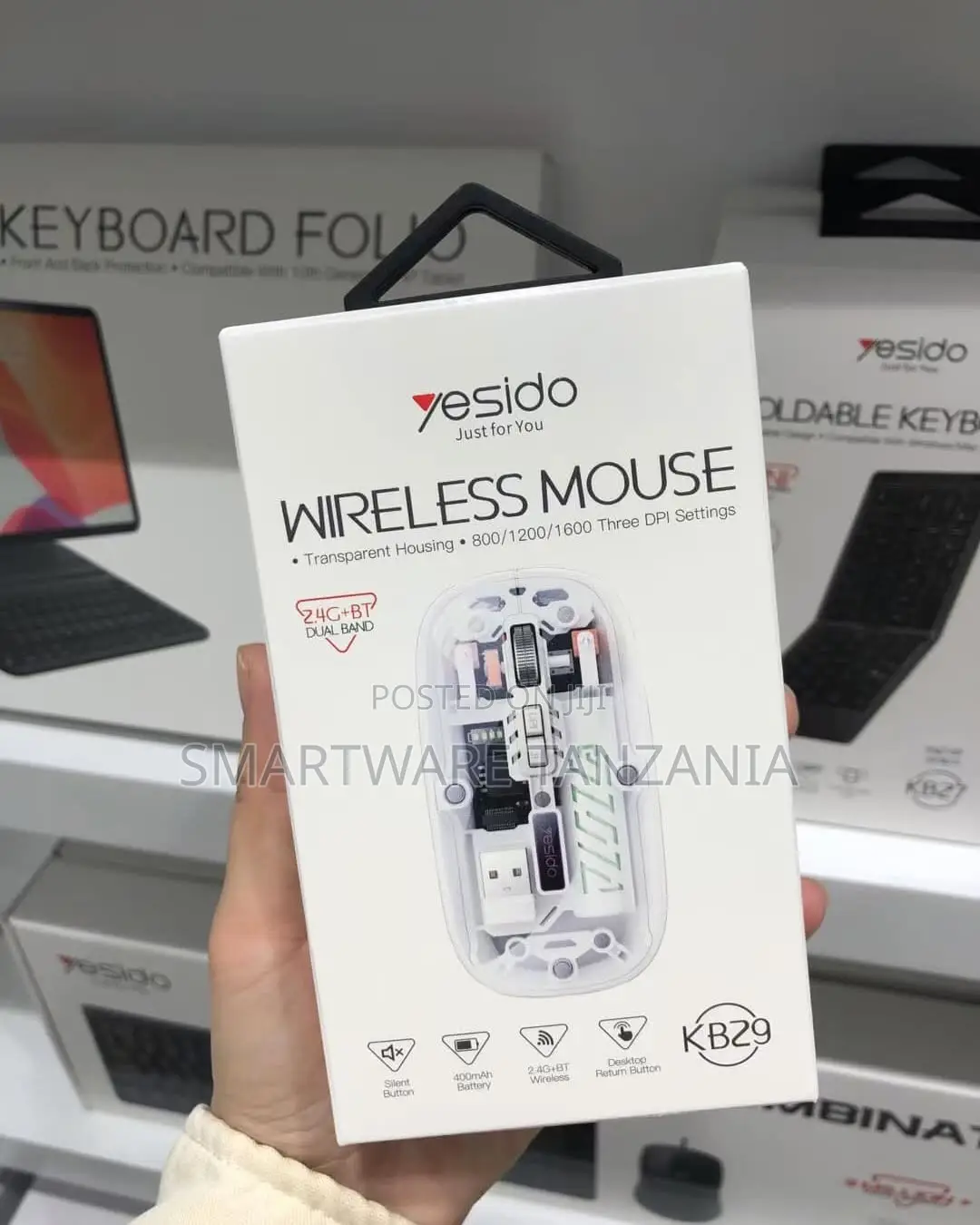Yesido Kb29 Transparent Dual-Mode Wireless Mouse With RGB