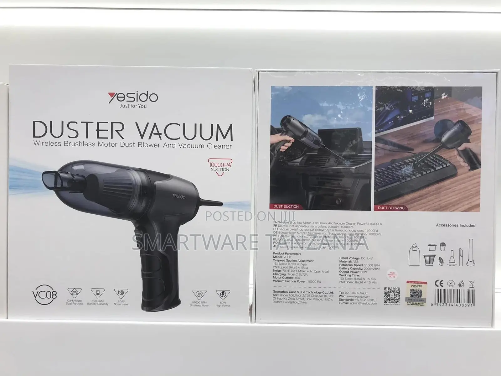 Yesido Vc08 Wireless 2-in-1 Dust Blower And Vacuum Cleaner