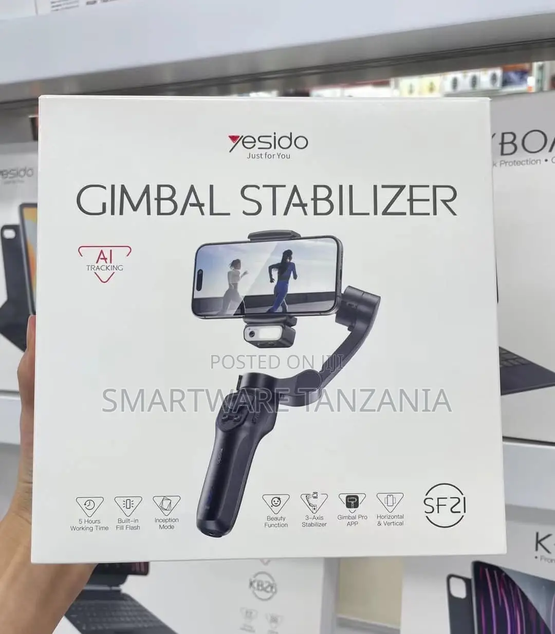 Yesido Sf21 Ai Tracking 3-Axis Gimbal Stabilizer With Fill Light