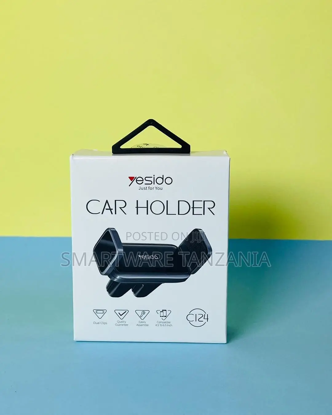 Yesido C124 Dual Clip Car Phone Holder for 4.5-6.5 Inch Devices