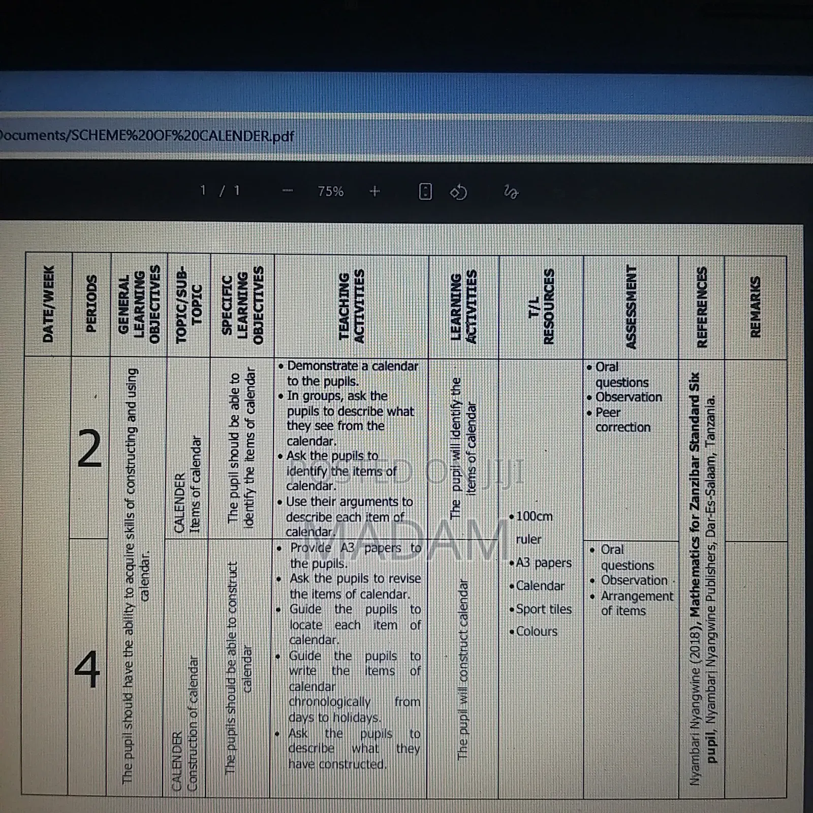 Schemes of Work