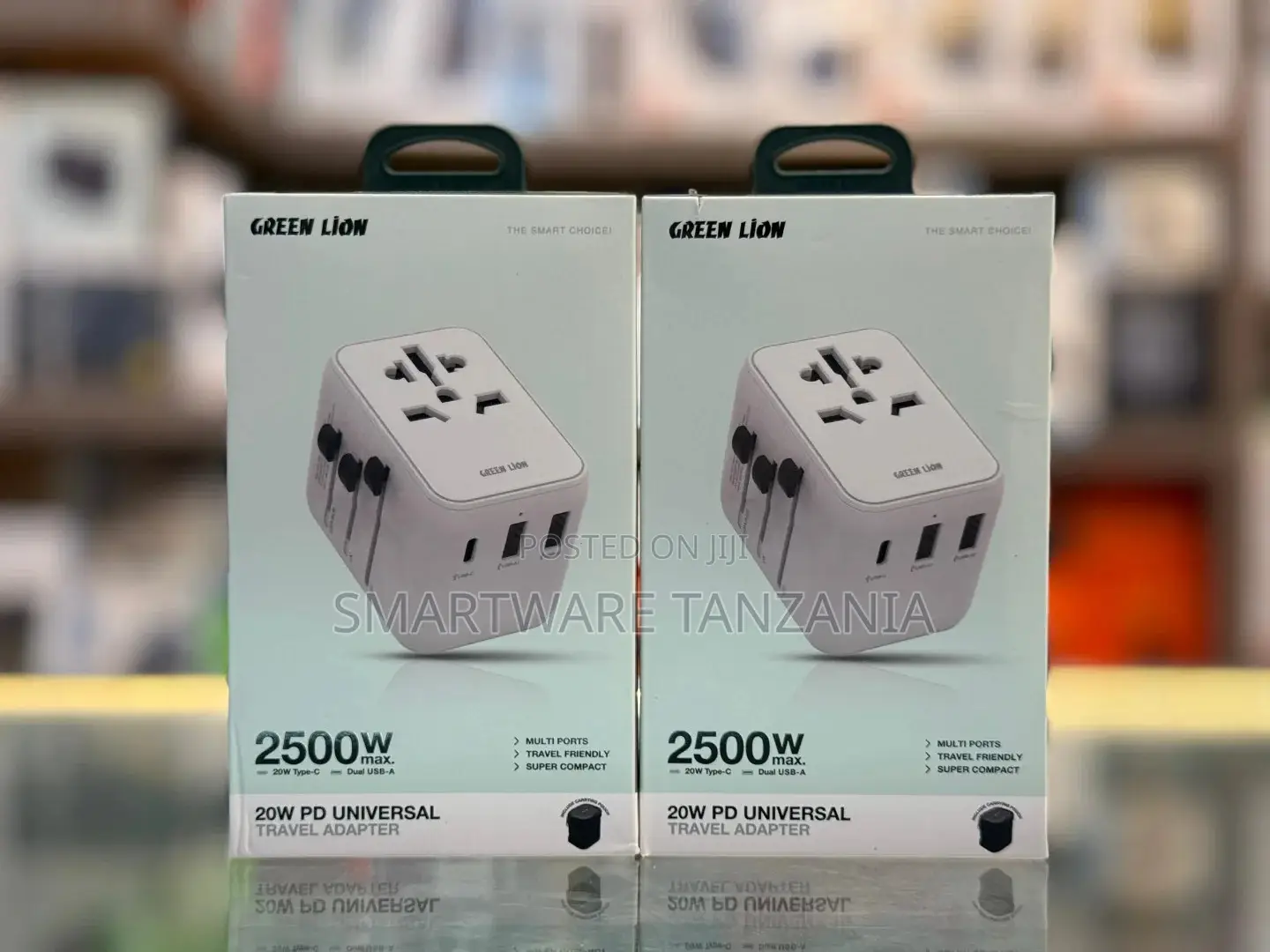 Green Lion 20w Pd Universal Travel Adapter | 2500w Multi-Port Plug
