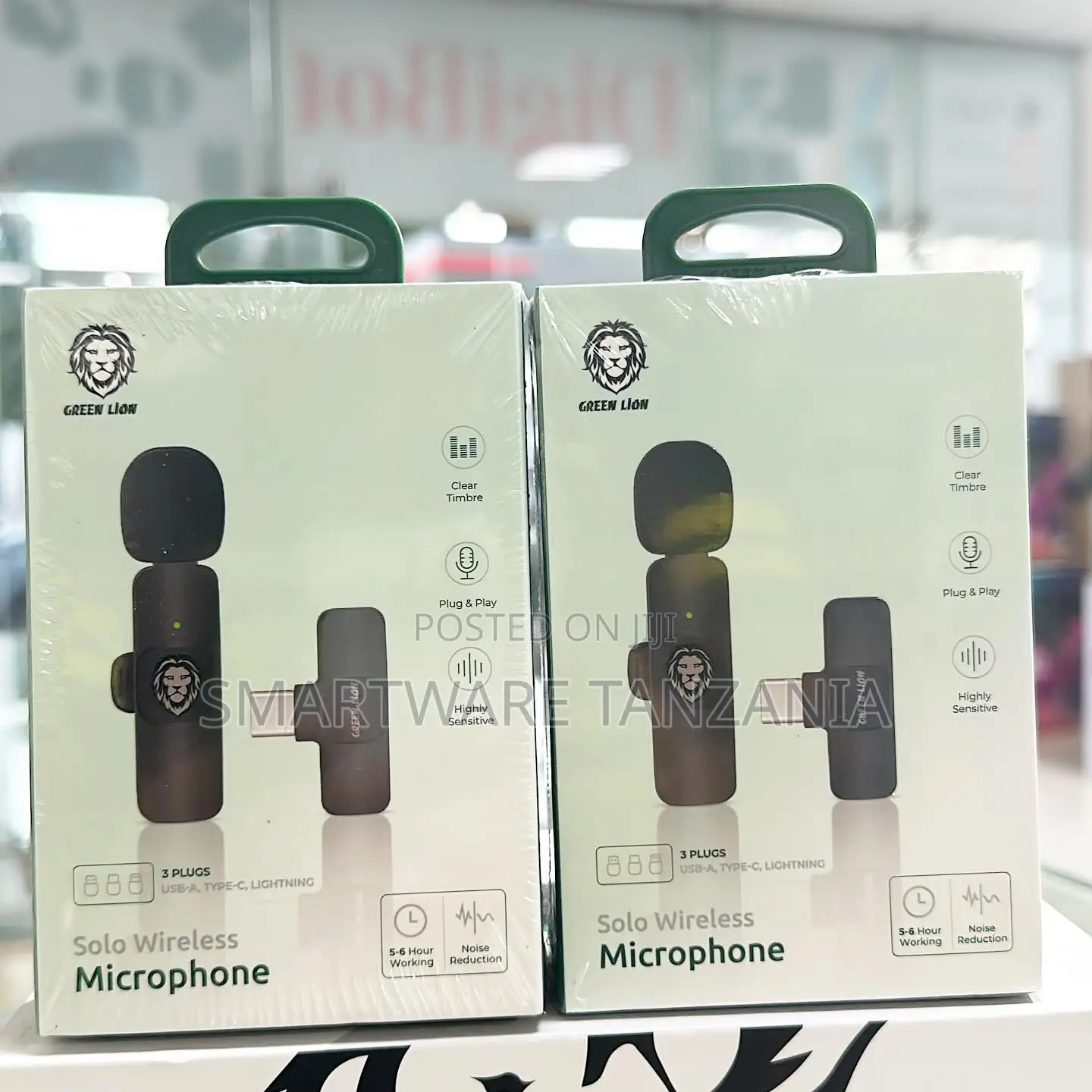 Green Lion Solo Wireless Microphone 3 Plugs (Usb-A, Type-C, Lightning)