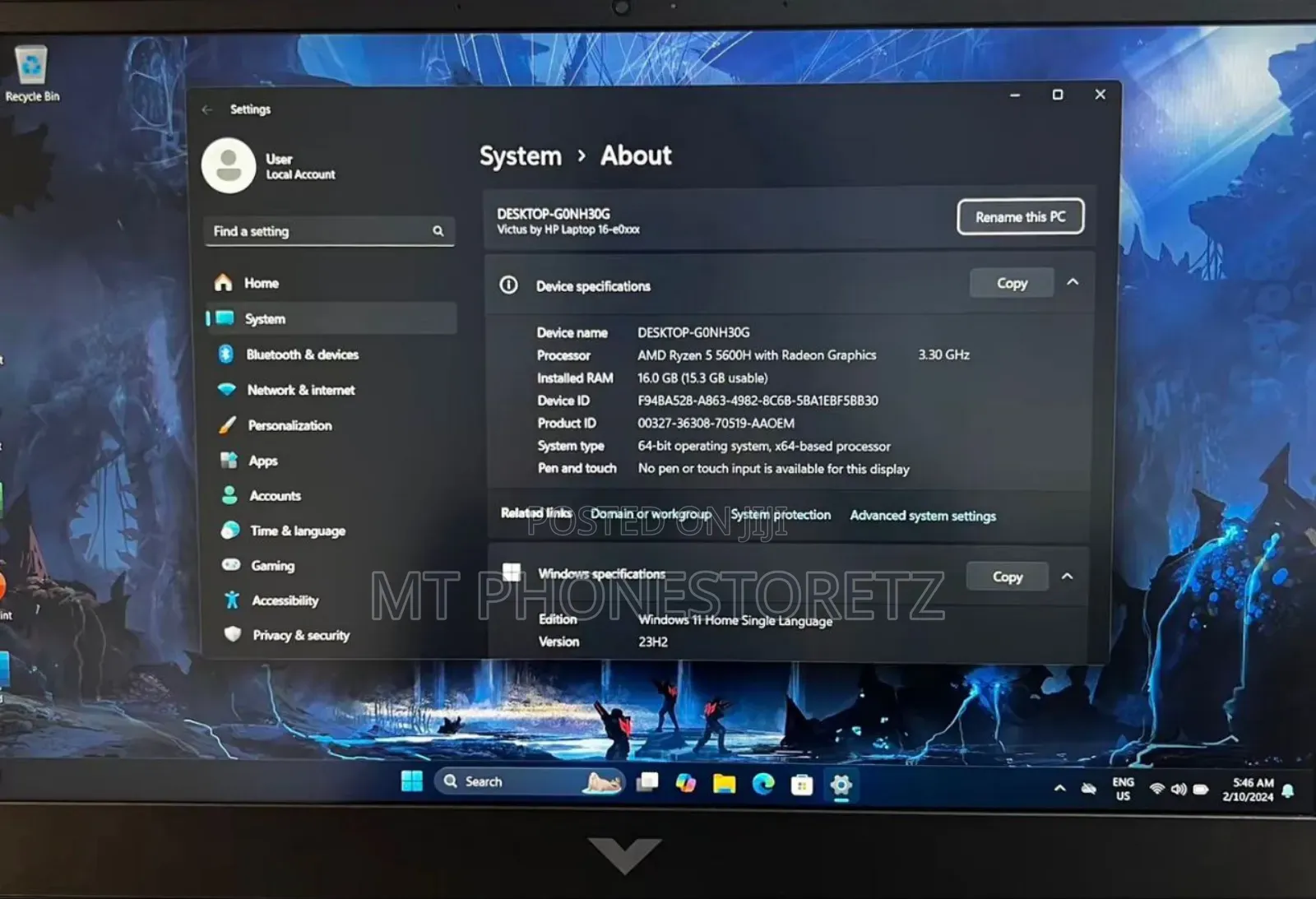 New Laptop HP Victus 16 16GB Intel Core 7 SSD 1T