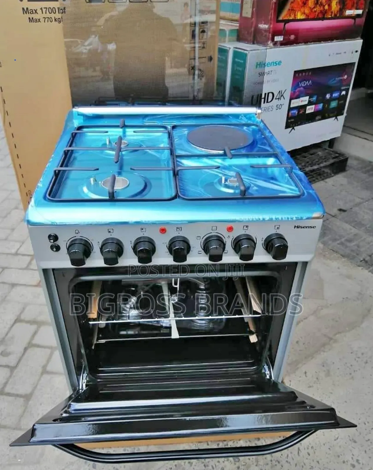 Hisense Cooker 55x50 Cm Gas 3 + 1 Electric/Umeme