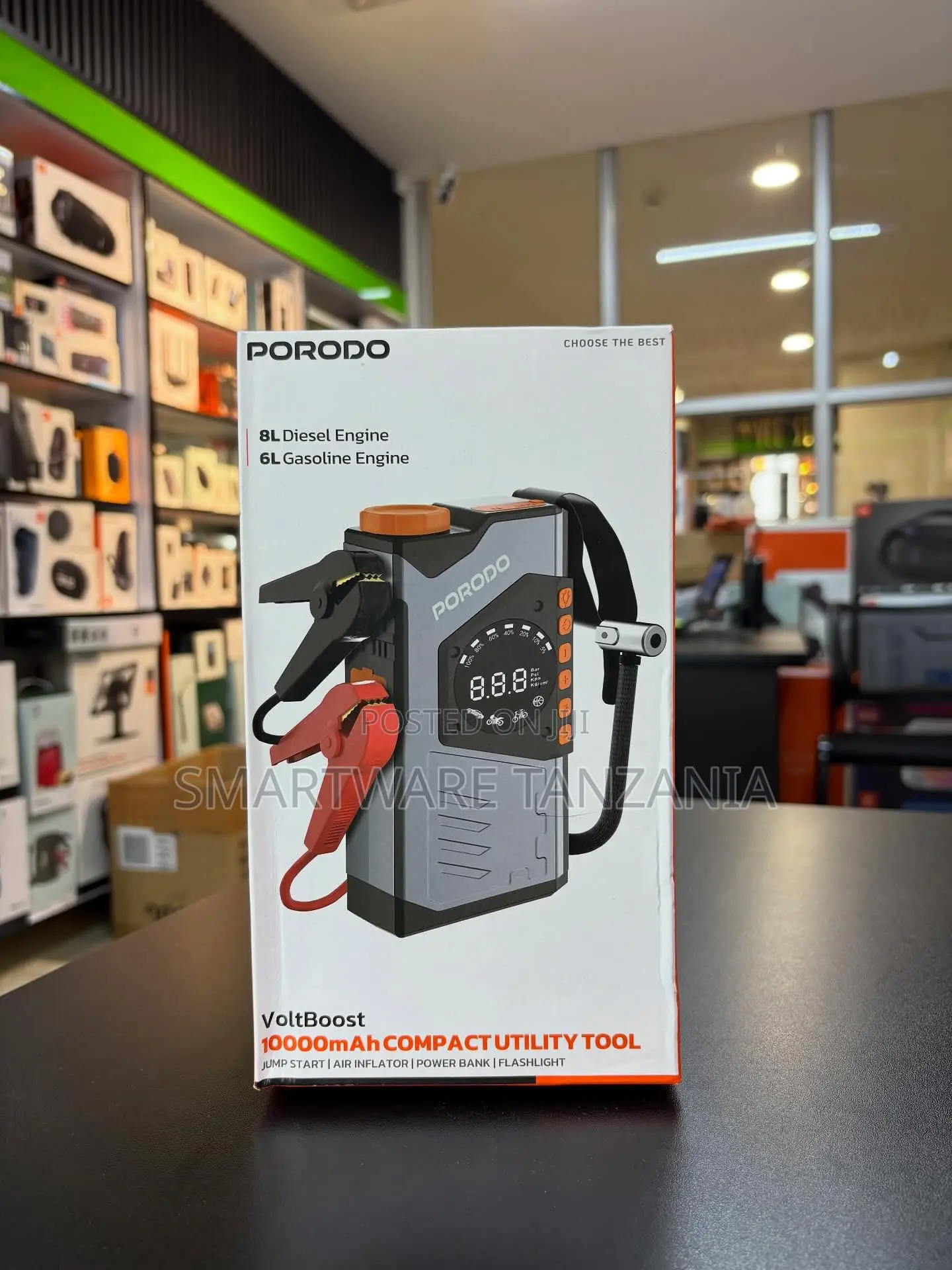 Porodo Voltboost 10000mah Compact Utility Tool With Jump Starter
