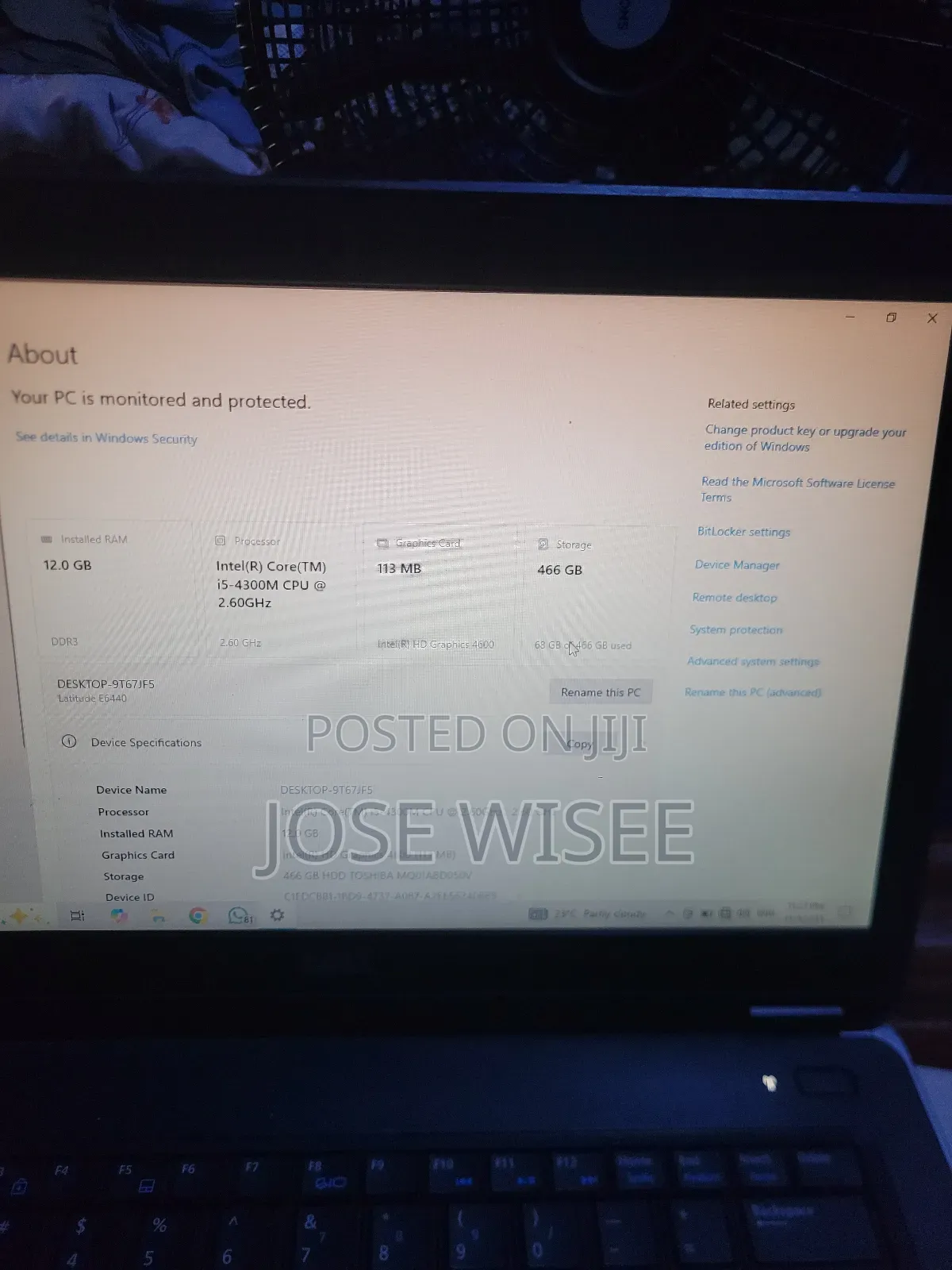 Laptop Dell Latitude 7280 12GB Intel Core I7 HDD+SSD 500GB