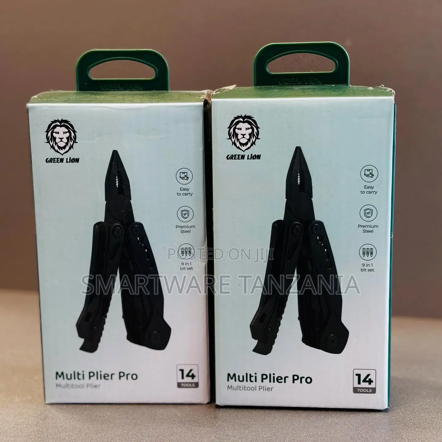 Green Lion Multi Plier Pro 14-in-1 - Premium Steel 9 Bit Set Portable