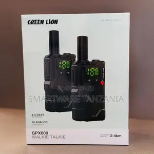 Green Lion Gpx600 Walkie Talkie - 2-4km Range 16 Channels 5 Days