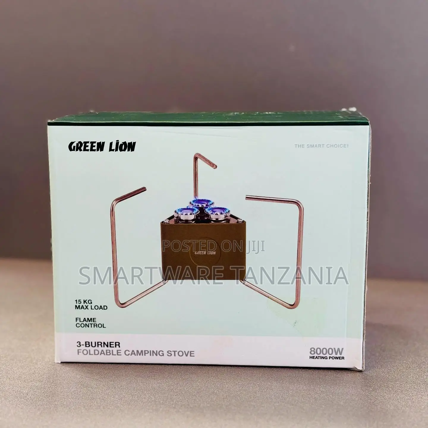 Green Lion 3-Burner Camping Stove - 8000w Foldable 15kg Max Load