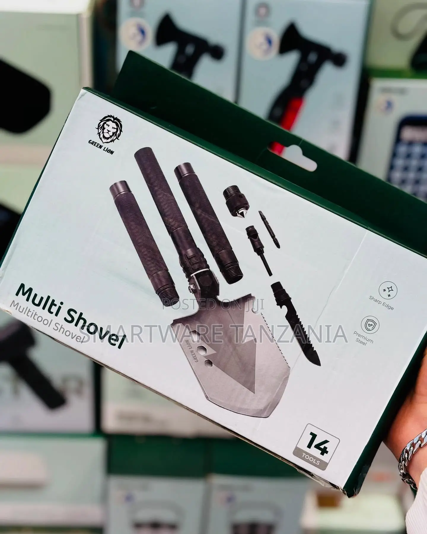 Green Lion Multi Shovel 14-in-1 - Sharp Edge Premium Steel Portable