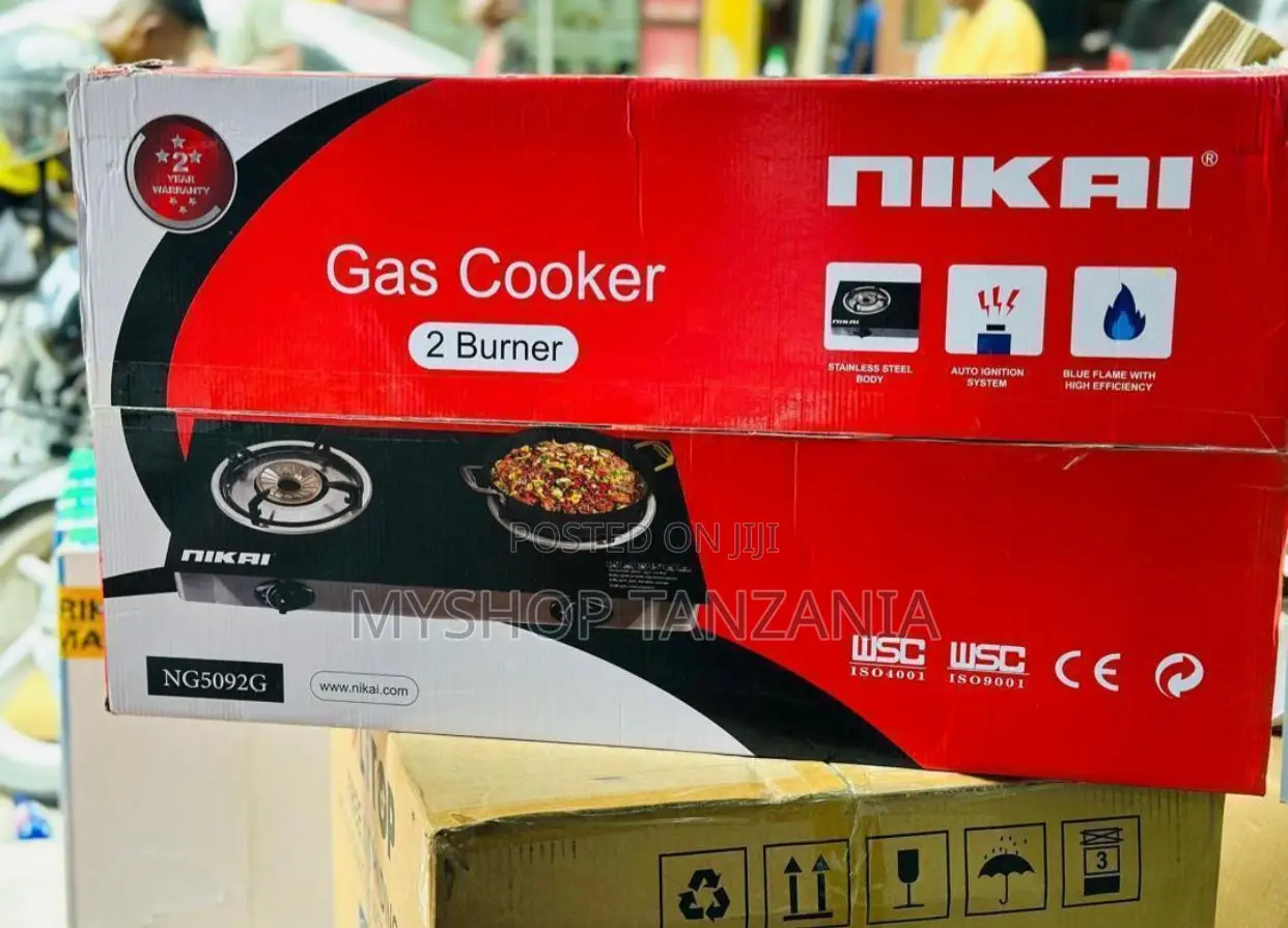 Nikai Gas Cooker 2 Burner Glass