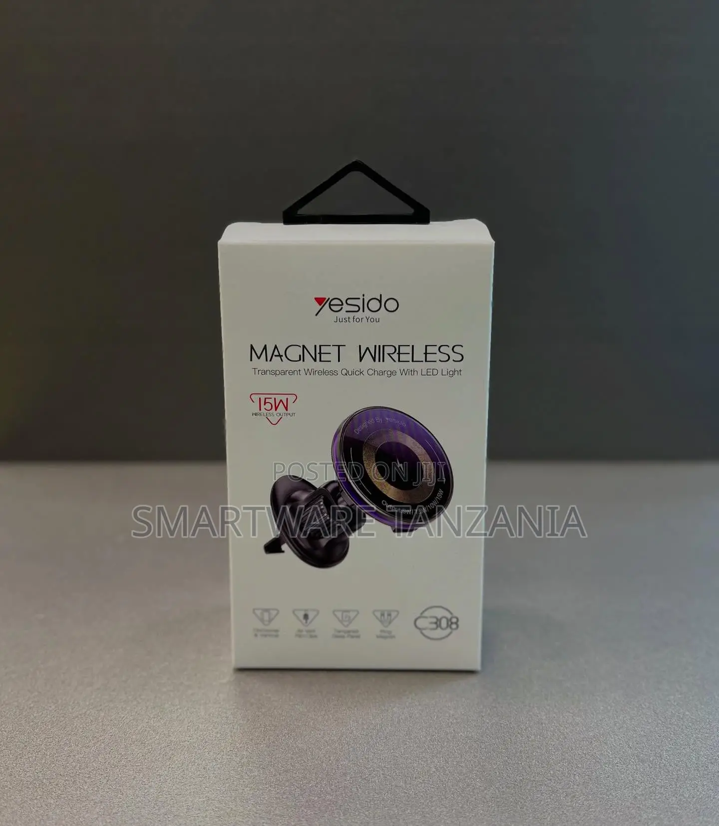 Yesido C308 Magnet Wireless Charger - 15w Led Light Transparent
