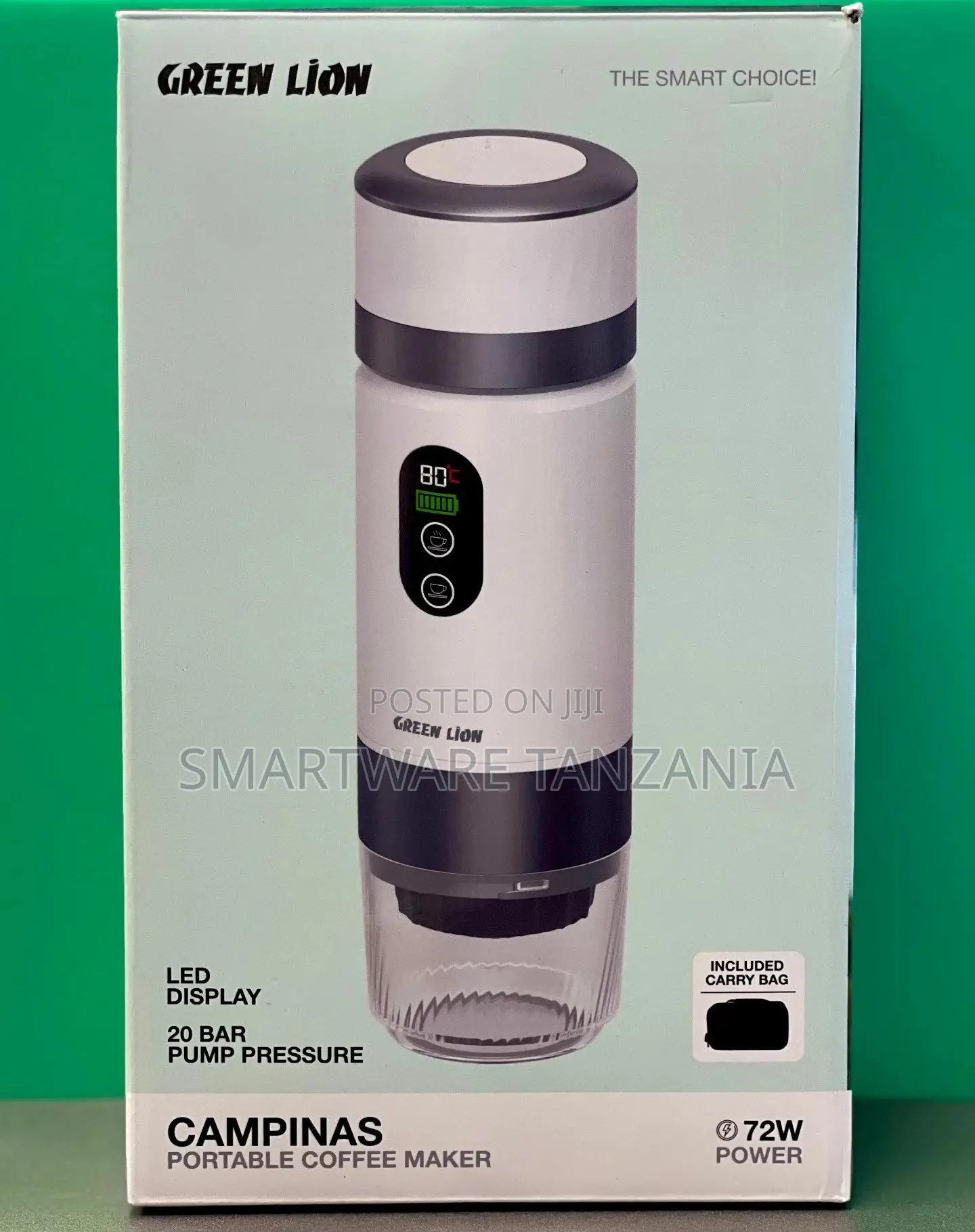 Green Lion Campinas Coffee Maker, 72w 20 Bar Pump Led Display Portable