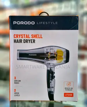 Porodo Crystal Shell Hair Dryer - 3 Airflow 2 Speed Negative Ion
