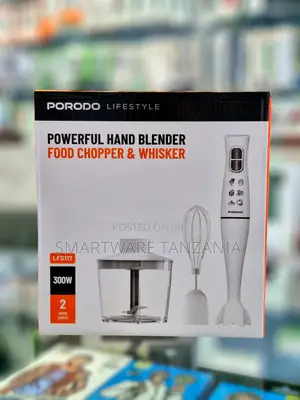 Porodo Hand Blender - 300w 2 Speed Food Chopper Whisker Set Lfs117