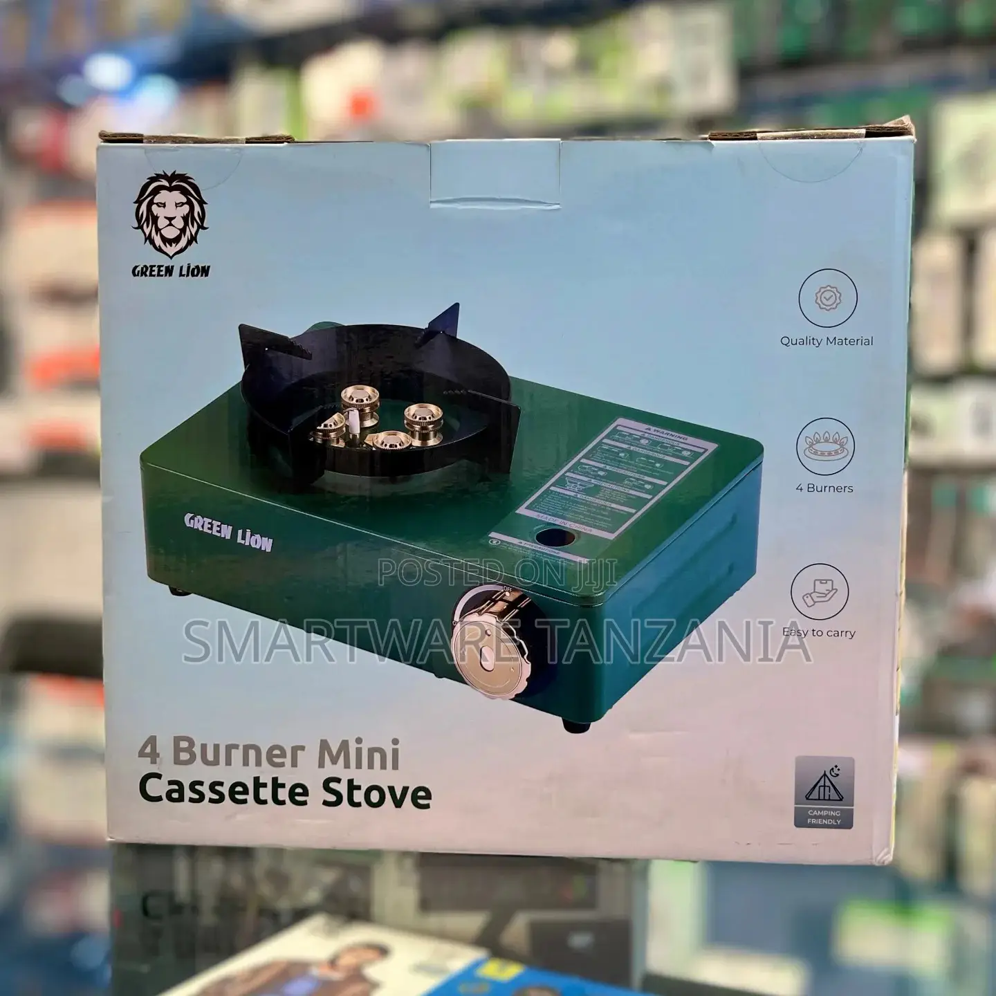 Green Lion Mini Cassette Stove - 4 Burner Portable Gas Camping Cooker
