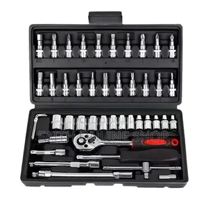 46pcs Auto Mechanics Repair Tool Set and Spanner Socket Wrench