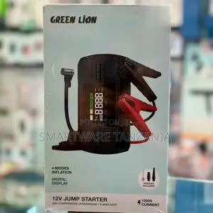 Green Lion 12v Jump Starter Air Compressor Powerbank 1200a Flash