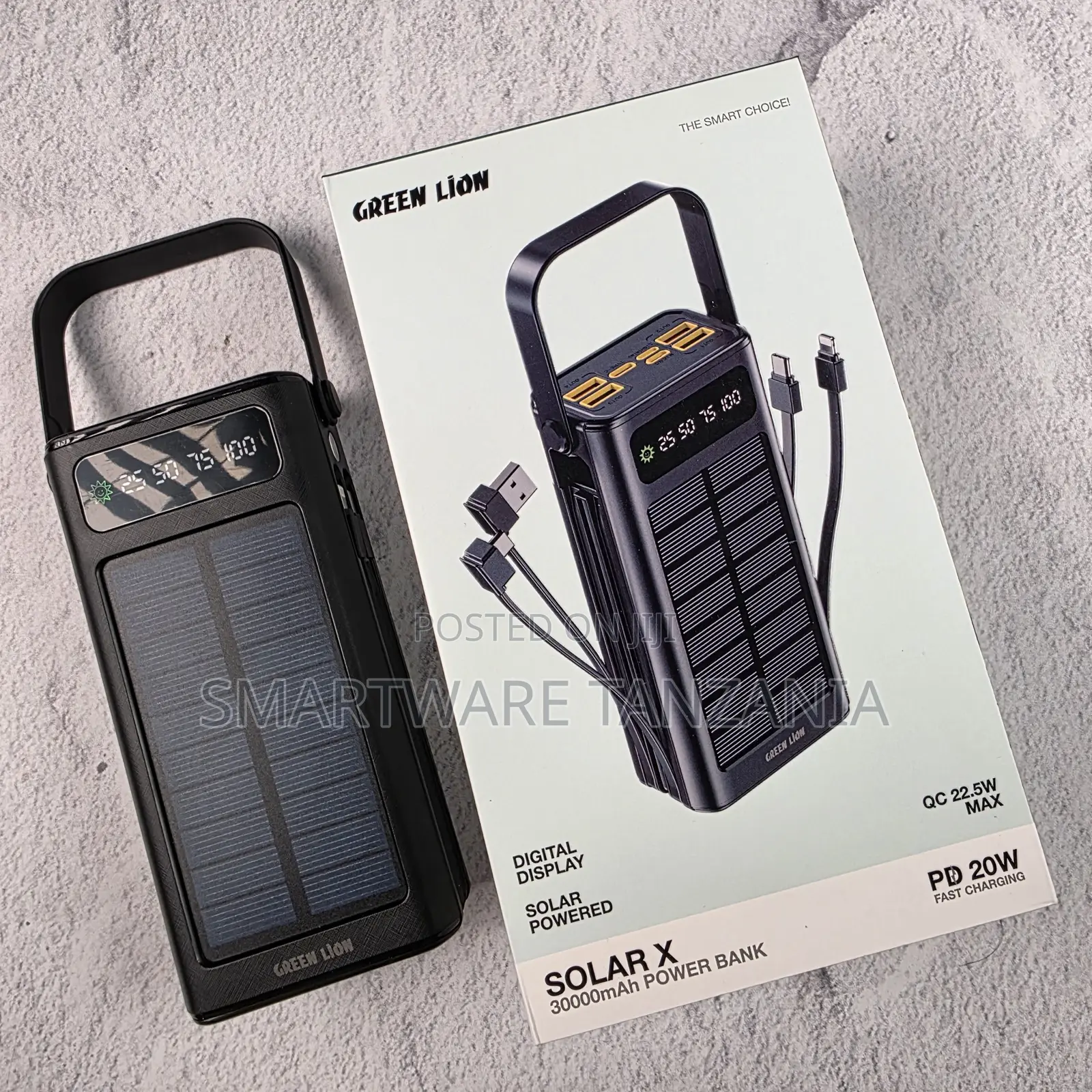 Green Lion Solar X 30000mah Power Bank Pd 20w Qc 22.5w Digital