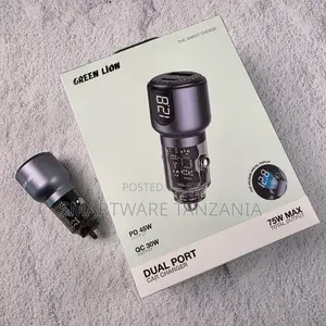 Green Lion 75w Dual Port Car Charger Pd 45w Qc 30w Digital Display